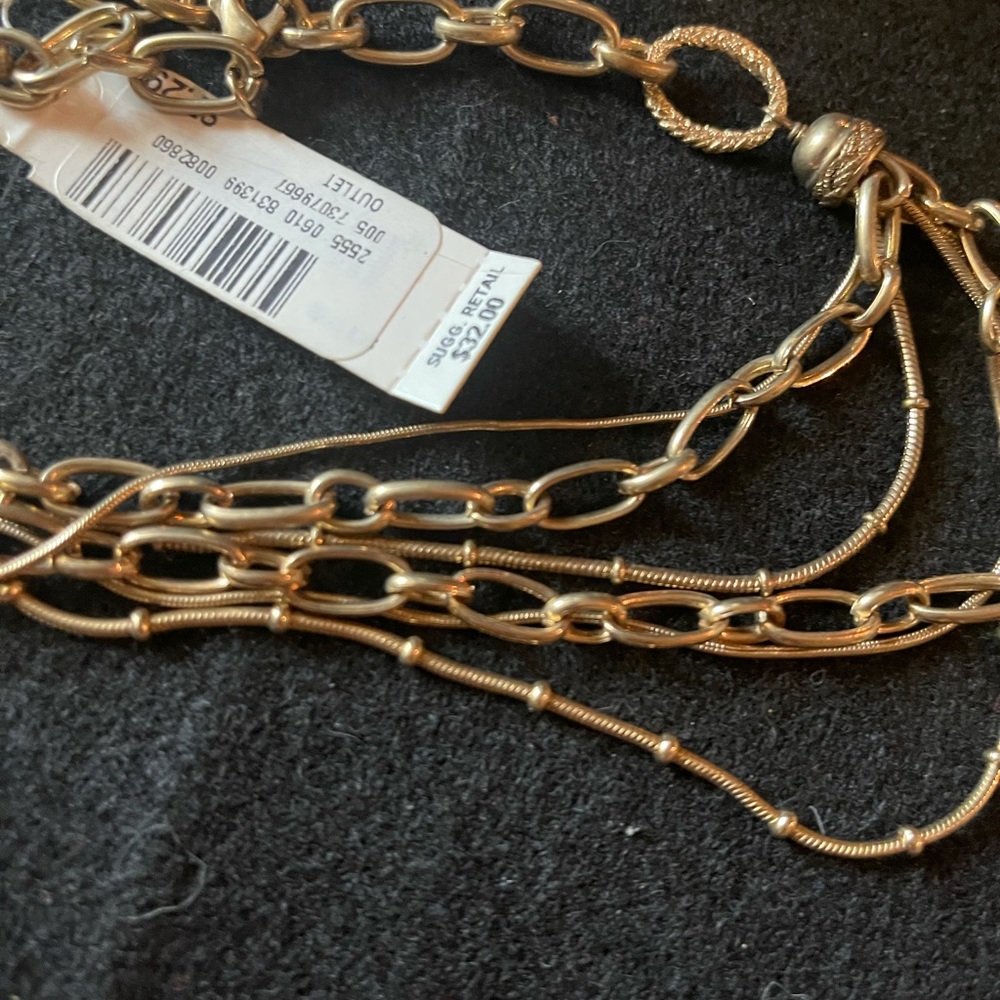 Liz Claiborne Vintage New Gold Tone layer Chain - Picture 5 of 6